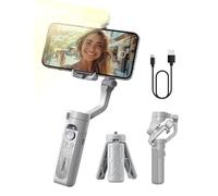 Stabilisateur hohem iSteady XE Kit Gimbal Smartphone à 3-Axes avec Lumière de Remplissage, Pliable ,pour iPhone et Android, Inception à une touche, Vidéo YouTube