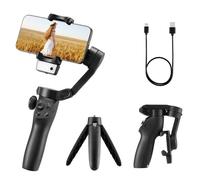 VEVOR Stabilisateur pour Smartphone à Cardan, Stabilisateur pour Téléphone Intelligent Portable 3 Axes, avec Suivi IA, Éclairage Appoint, Contrôle Gestuel sans Contact, pour Enregistrement Vidéo, Vlog