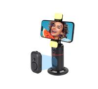 Stabilisateur pour smartphone, caméra « Suivez-moi », vision à 360, double éclairage, contrôle gestuel, noir