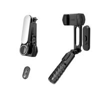 Stabilisateur pour téléphone portable,Retardateur Bluetooth,Trépied,avec lumière d'appoint, noir