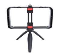 Stabilisateur Smartphone avec Trépied, Rig Vidéo 1/4 Pouce, Monture Cold Shoe, Compatible 4,2-9,5cm - Poignée Antidérapante, Support Multifonction, pour Streaming et Vlogging
