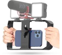 Stabilisateur Smartphone iPhone,ULANZI U-Rig Pro Vidéo Rig Handheld,Stabilisateur Appareil Photo avec 3 Cold Shoe Mounts, Grip