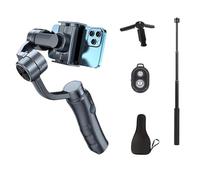 Stabilisateur Smartphone，Stabilisateur Pliable, Compatible avec Iphone/Android, Supporte Le Suivi Panoramique Multi-Personnes, Support De Téléphone à Trois Axes, Contrôle Facile avec Trois Boutons