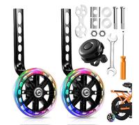 Stabilisateurs de vélo pour enfants, roues d'entraînement de vélo, roues clignotantes d'entraînement de vélo compatibles avec 30,5 cm, 35,6 cm, 40,6 cm, 45,7 cm, 50,8 cm, roue clignotante silencieuse