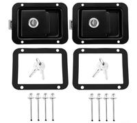 Stabilité et sécurité combinées dans cet ensemble de serrures de porte d'armoire de camping-car, dispose d'un design à rivets fixes et est livré avec 2 verrous et 4 clés