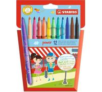 STABILO power - Feutre de coloriage - Étui carton x 12 feutres pointe moyenne - Coloris assortis