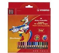 STABILO 203/2-18 CRAYONS DE COULEUR EPAIS TRIO 18 COLORIS AVEC TAILLE-CRAYON