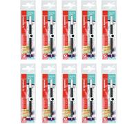 Recharge Stylo Roller - STABILO - Palette - Lot de 10 - Encre Gel - Pointe Fine - Noir