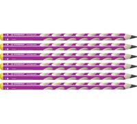 Stabilo - 321/01-B-6 - Crayon graphite ergonomique - EASYgraph - Lot de 6 crayons graphites B (rose) - Gaucher