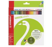 Stabilo® 6019/2-24 Crayon de couleur GREENcolors, étui carton de 24 crayons