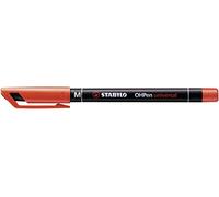 STABILO 64958 Stylo-feutre OHP Pen permanent pointe moyenne 1 mm encre indélébile multi supports grip ergonomique agrafe