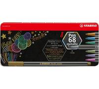 STABILO 6808/8-32 Feutre de coloriage STABILO Pen 68 métallisé, étui de 8 pièces en métal