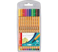 STABILO® 8810 Fineliner point 88® Etui - Pack de 10 - Couleurs standard