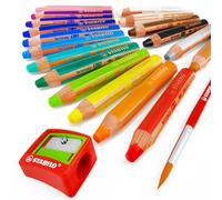 STABILO - Accords 3 IN 1 - 18 Géant Facile à Saisir Aquarelle Crayons Avec