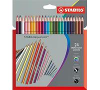 Stabilo Aquacolor Crayon de couleur aquarellable dans emballage en carton 24 pièces