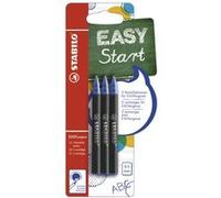 STABILO - EASYoriginal, Recharges pour Stylo Roller Ergonomique, Blister x 6 Recharges, Encre Bleue Effaçable, Pointe 0.5 mm