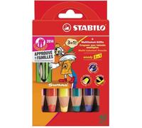 STABILO Crayons de couleur woody 3in1 – Étui carton x 6