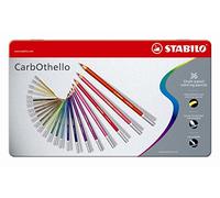 STABILO Boîte métal de 36 Crayon de couleur Fusain Pastel CarbOthello