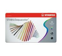 STABILOaquacolor ARTY - Crayon de couleur - Boîte métal x 36 crayons aquarellables - Gamme ARTY