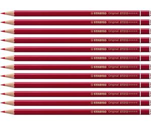 Stabilo Boîtier de 12 crayons de couleur fins Original (Rouge)