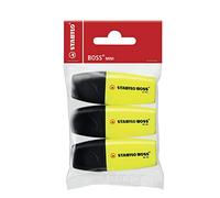 Stabilo Boss Mini Jaune 3pièce(s) marqueur - marqueurs (Jaune, Noir, Multi, Plastique, 2 mm, 5 mm, 3 pièce(s))