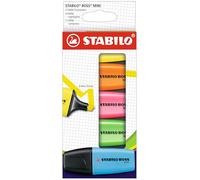 STABILO BOSS MINI - Mini surligneur fluo - Etui carton x 5 surligneurs fluo - coloris assortis