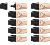 STABILO BOSS MINI Naturevibes - Mini surligneur - Lot 10 surligneurs décorés - Beige rosé