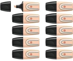 STABILO BOSS MINI Naturevibes - Mini surligneur - Lot 10 surligneurs décorés - Beige rosé