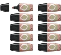 STABILO - BOSS MINI Naturevibes, Mini Surligneur, Lot x 10 Surligneurs Décorés, Orange Rouille