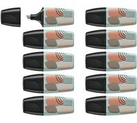 STABILO - BOSS MINI Naturevibes, Mini Surligneur, Lot x 10 Surligneurs Décorés, Vert