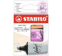 STABILO BOSS MINI Pastellove 2.0 - Surligneur - Etui carton x 3 surligneurs pastel - gris + mauve + abricot
