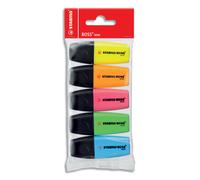 STABILO BOSS MINI surligneur pointe biseautée - Lot de 5 mini-surligneurs - Coloris assortis
