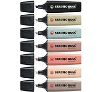 STABILO Surligneur BOSS ORIGINAL NatureCOLORS – Étui carton x8, couleurs nature
