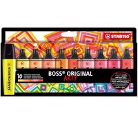 STABILO BOSS ORIGINAL ARTY - Surligneur - Etui carton x 10 surligneurs - couleurs chaudes - gamme ARTY