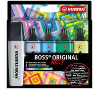 STABILO BOSS ORIGINAL ARTY - Surligneur - Etui carton x 5 surligneurs - couleurs froides - gamme ARTY
