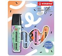 STABILO Surligneurs BOSS ORIGINAL – Édition limitée Ju Schnee – Étui carton 4 pastel assortis