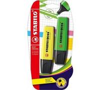 STABILO Boss Original marqueur 2 pièce(s) Pointe biseautée Vert, Jaune