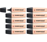 STABILO Surligneur BOSS ORIGINAL NatureCOLORS – Lot de 10 – Beige rosé