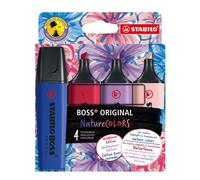 STABILO Surligneurs BOSS NatureColors – 4 couleurs douces – Bureau & Scolaire