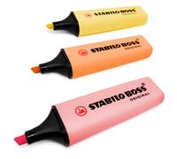 Stabilo Boss Original Pastel Marqueurs Fluorescents - Rose, Peche, Jaune 3 Pack