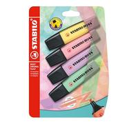 STABILO BOSS ORIGINAL Pastel - Surligneur - blister x 4 surligneurs - jaune, rose, lilas, menthe