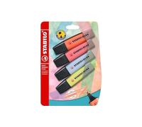 STABILO BOSS ORIGINAL Pastel - Surligneur - blister x 4 surligneurs - nuage de bleu + touche de turquoise + douceur de corail + pétale de rose