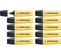 STABILO BOSS ORIGINAL Pastel - Surligneur - Lot x 10 surligneurs - Crème de jaune