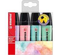 STABILO Boss Original Pastel marqueur 4 pièce(s) Pointe biseautée Lilas, Menthe, Rose, Turquoise