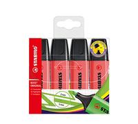 STABILO BOSS ORIGINAL - Pochette de 4 surligneurs - Rouge