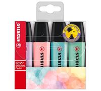 Stabilo Boss Original Pointe Biseautée Pastel Surligneurs, Paquet De 4 - 70/4-2