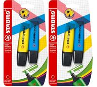 STABILO BOSS ORIGINAL - Surligneur - blister x 2 surligneurs fluo - jaune, bleu (Lot de 2)