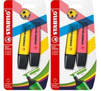 STABILO BOSS ORIGINAL - Surligneur - blister x 2 surligneurs fluo - jaune, rose (Lot de 2)