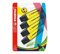STABILO BOSS ORIGINAL - Surligneur - Blister x 4 surligneurs fluo - Jaune