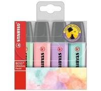 Stabilo Boss Original - Surligneur - Rose Blush, Touch Of Turquoise, Hint Of Mint, Lilac Haze - Encre À L'eau - 2-5 Mm - Pack De 4